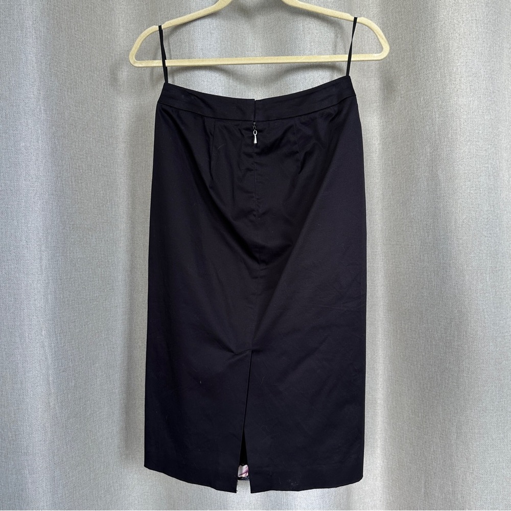 Leifsdottir Anthropologie Black Floral Pencil Knee Length Skirt XS (2) - Picture 4 of 10